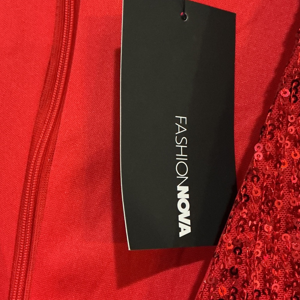 Fashion Nova Sparkling Red Long Sleeve Dress - Picture 5 of 8